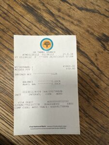 FNB 提款成功的明細